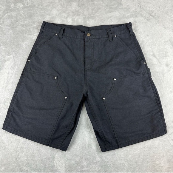 Carhartt Rework Double Knee Black Shorts Men's Size 32 W REFER TO MEASUREMENTS - Picture 2 of 15